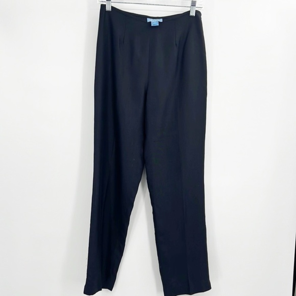 J. McLaughlin Women’s 100% Silk Pants Black Straight Leg Trouser size 8